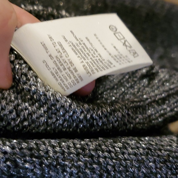 Anthropologie Coretta Metallic Shine Turtleneck Sweater in Black Shimmer Size XS - Picture 5 of 8